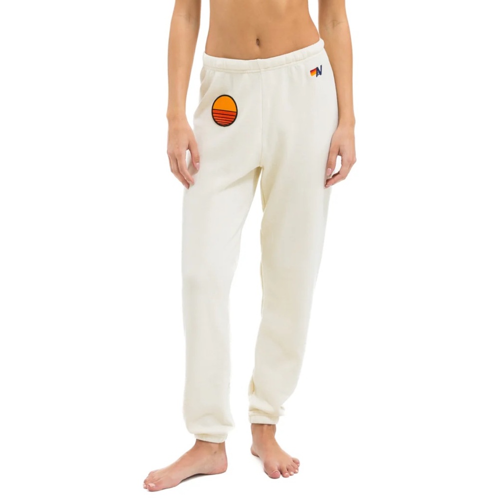 Aviator Nation SUNSET PATCH SWEATPANTS - VINTAGE WHITE